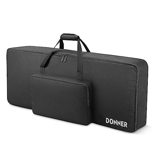 Donner Funda para Teclado de 61 Teclas, Bolsa de Teclado eléctrico, 101,6 x 40,6 x 15,2 cm, Impermeable 600D Nailon Oxford Negro Acolchado de Espuma de 10 mm