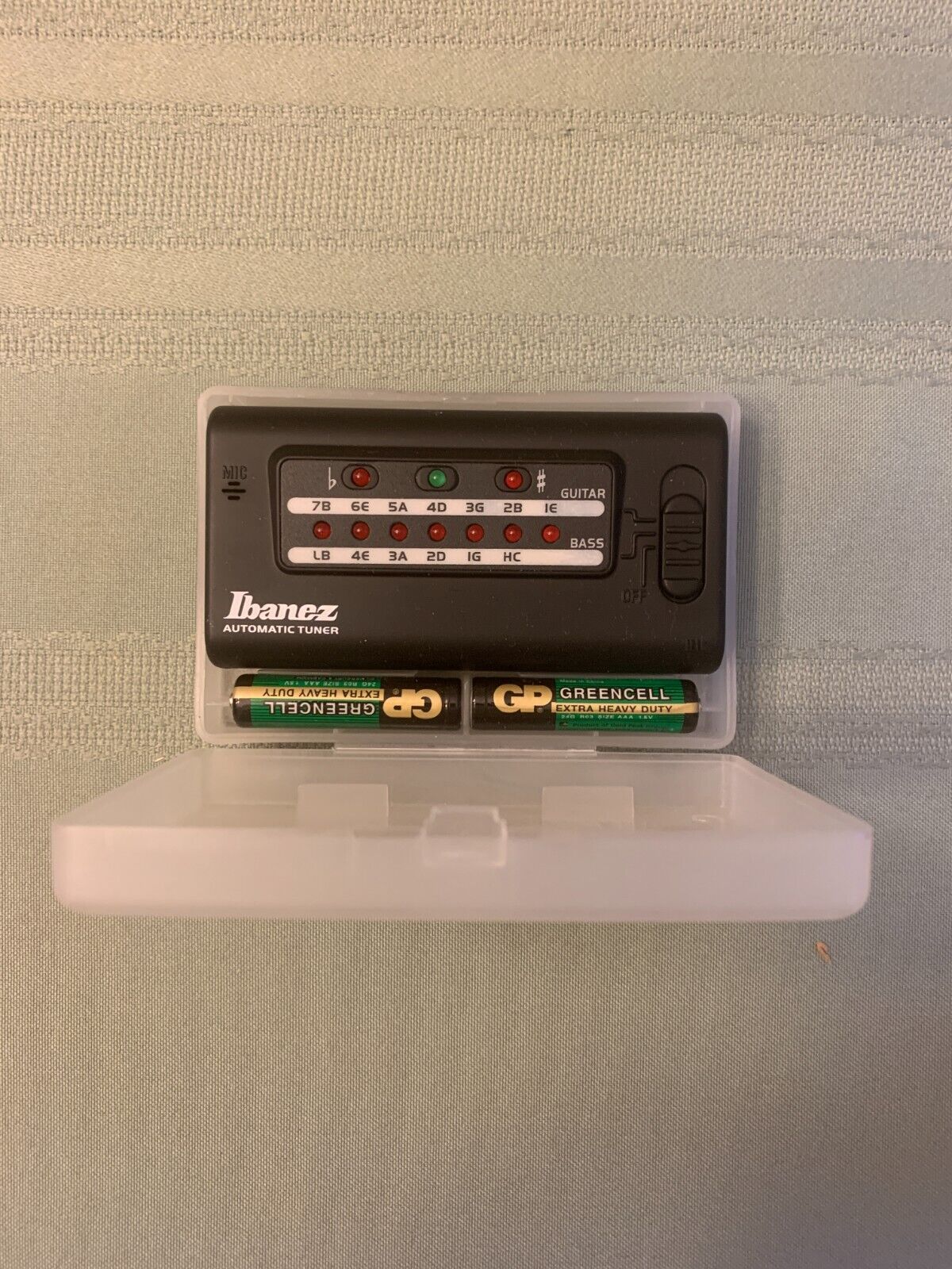 Sintonizador de guitarra automático IIbanez probado funciona con estuche e instrucciones